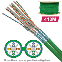 Câble réseau cuivre en touret CAT6 Socamont, Paires : 2x4, Longueur : 410m