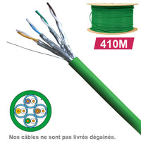 Câble réseau cuivre en touret CAT6A Socamont, Paires : 1x4, Longueur : 410m