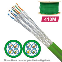 Câble réseau cuivre en touret CAT7A Socamont,Paires : 2x4, Longueur : 410m