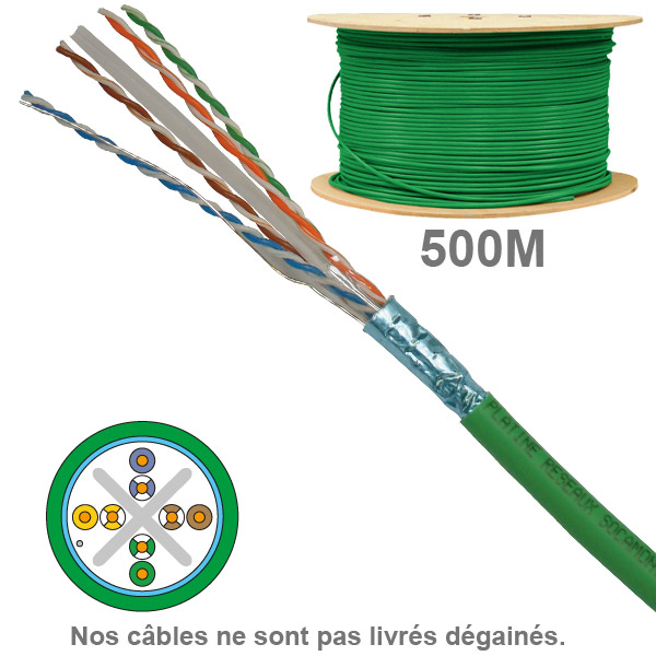 Câble réseaux locaux Cat.6 FTP 4 paires Legrand 500 m - en vente au Cameroun