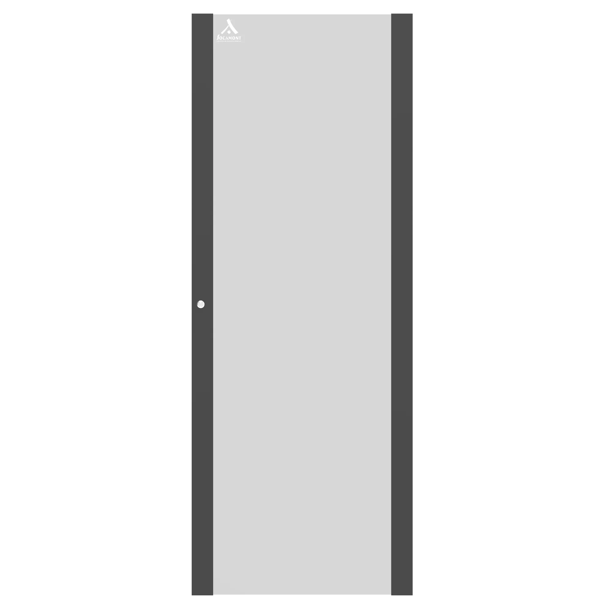 Porte simple verre avant/arrière 42U largeur 800 avec serrure ronde ligne 500