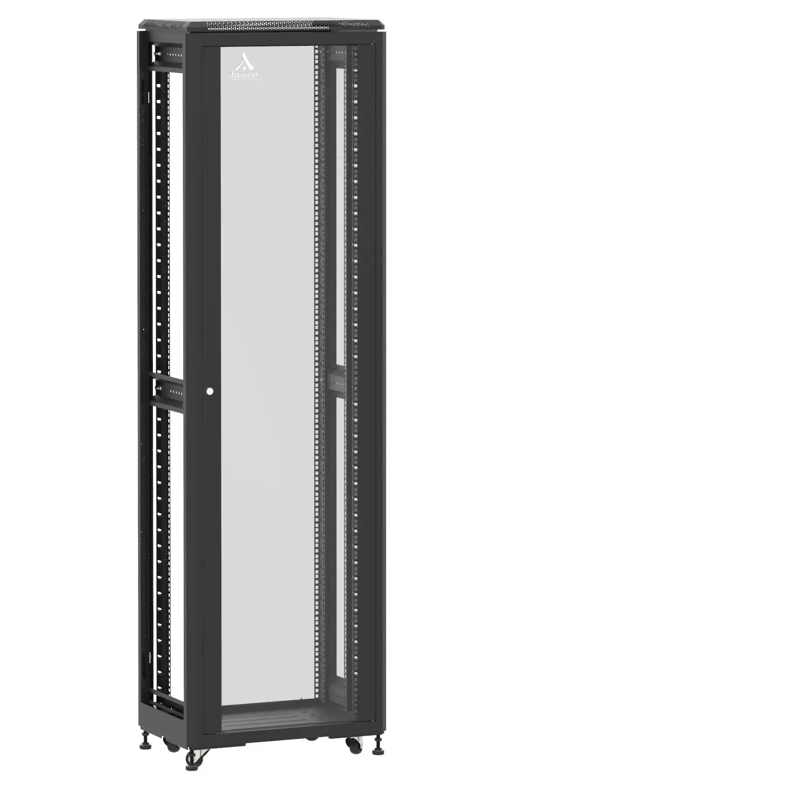 Baie en kit Ligne 500 42U 600x400mm, porte avant : Simple Verre, porte arrière : Sans Porte, sans panneaux latéraux