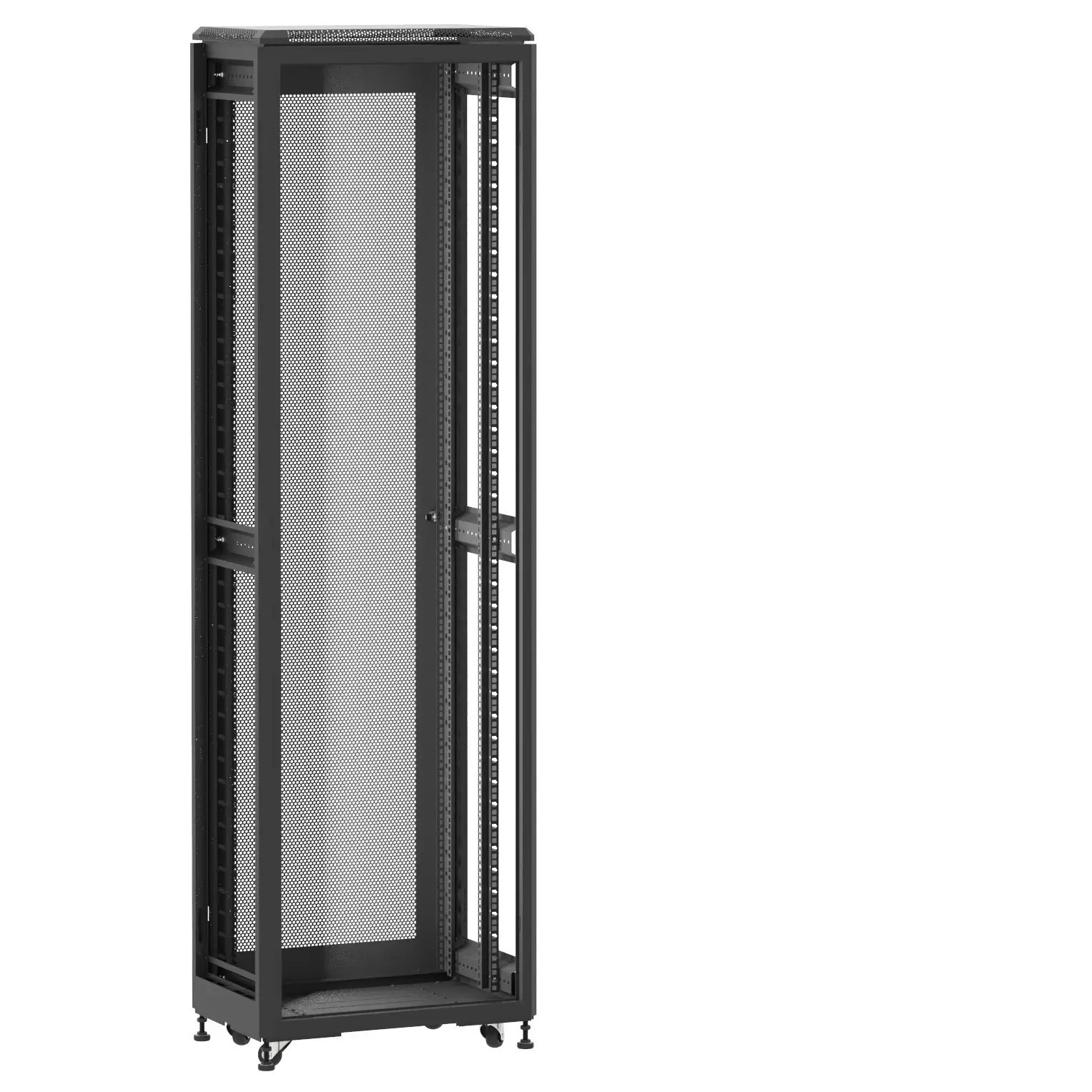 Baie en kit Ligne 500 42U 600x400mm, porte avant : Sans Porte, porte arrière : Simple Nid d'Abeille, sans panneaux latéraux