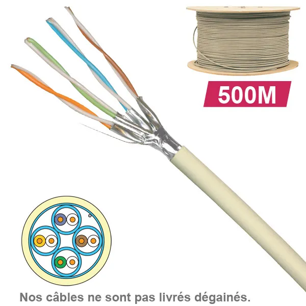 Câble cuivre grade 3+ FFTP résidentiels Socamont®, Conditionnement : Touret de 500m