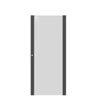 Porte simple verre avant/arrière 36U largeur 800 avec serrure ronde ligne 500